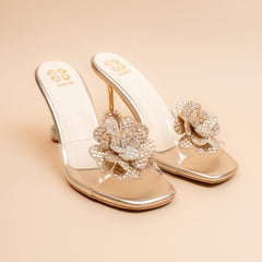 Vanson Crystal Rose Clear Heels