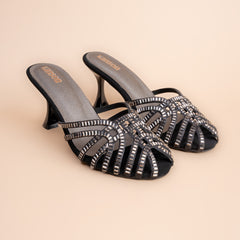 Princess Date – Women’s Embellished Strappy Mule Heels