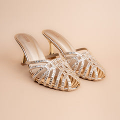 Princess Date – Women’s Embellished Strappy Mule Heels