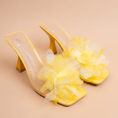 Mimosa Bloom Party Kitten-Heel Mules