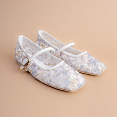 Petal Play – Women’s Floral Mesh Mary Jane Flats