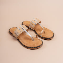 Nawaab Textured Gold Weave Flats