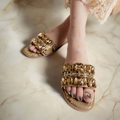 Septum Stone Embellished Flats