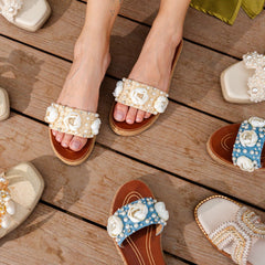 Shelly Denim platform Espadrille Slippers