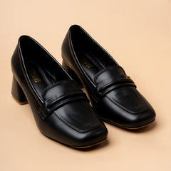 Expresso Executive Formal Block Heels in  Black