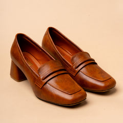 Expresso  Executive Formal Block Heels in Tan Brown