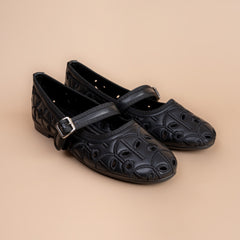 Daisy Day – Women’s Floral Cutwork Mary Jane Flats