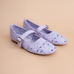 Daisy Day – Women’s Floral Cutwork Mary Jane Flats