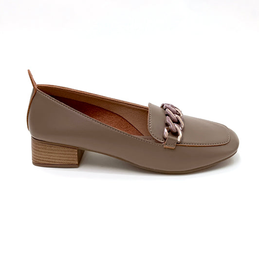 STEPH-Small Heel Loafer Belly in-Khaki.