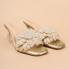 Bling Bush Embellished Partywear Transparent Heels