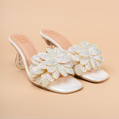 Bling Bush Embellished Partywear Transparent Heels