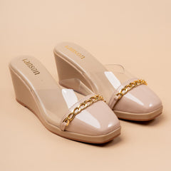 Biscotti – Chain Detail Wedge Mules