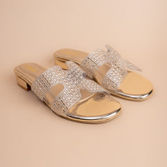 Mirror Muse – Women’s Embellished Block Heel Slides