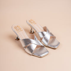 Liquid Gold Party Block Heels