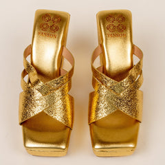 Ferro Gold Metallic Partywear Heels