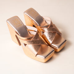 Ferro Gold Metallic Partywear Heels