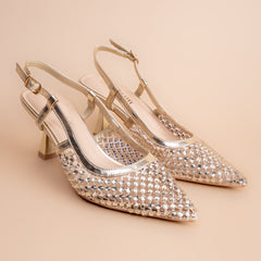 Cosmic Rush – Women’s Embellished Pointed-Toe Slingback Heels