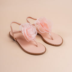 Moonflower Flat Sandals in Creamy Ivory