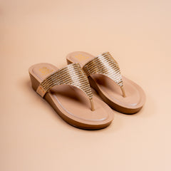 Cosmic Dust Comfort Plush Platform Slide in Black and Beige