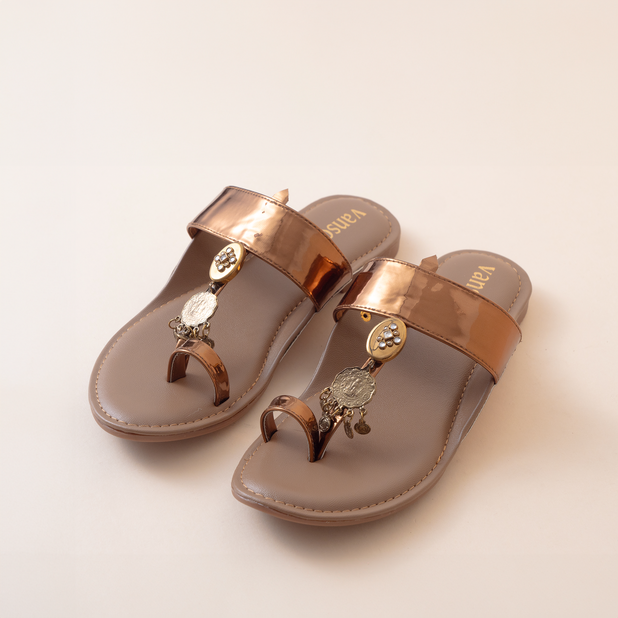 Brass Beauty Modern Ethnic Flats – Vanson Shop Footwear Bags