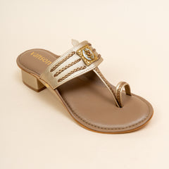 Royal Gold kohlapuri Heels