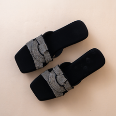 Moon Wave Embellished Wedge Heels