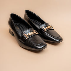 Sienna — Women’s Tan Square-Toe Heeled Loafers