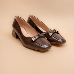 Truffle — Women’s Brown Bow Block-Heel Pumps
