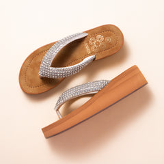 Spark Embellished Platform Slippers