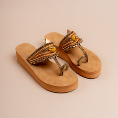 Rani Energy Handcrafted Platforms in Yellow gold and Cherry Red