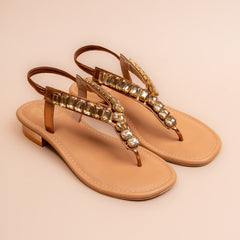 Amberjack Embellished Low Heel Sandal