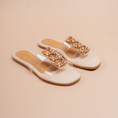 Ripple T-Strap Transparent Flats