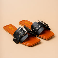 Buckle Up Flat Slippers