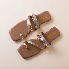 Sunlit Embellished Strapped Flats