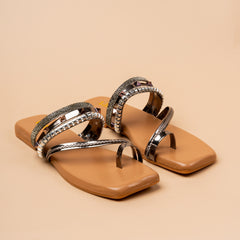 Sunlit Embellished Strapped Flats