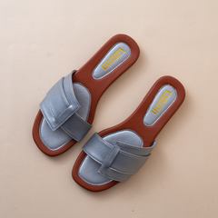 Aura Matte Metal Flat Slippers