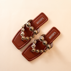 Manuka Gold Studded Flats