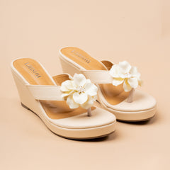 Magnolia – Ivory Platform Wedge Slippers