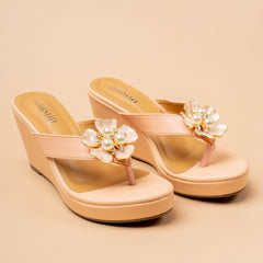 Magnolia – Ivory Platform Wedge Slippers