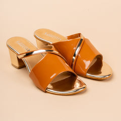 Metro Muse Block Heels for Formal wear in Black and Tan