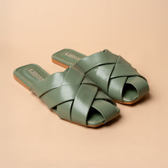 Twill Flat Mules