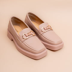 Sandstone Gold Chain Platform Loafers
