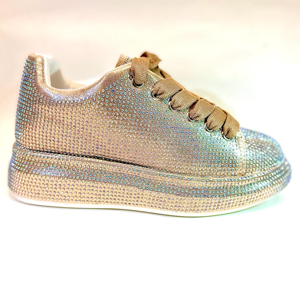 MILKY WAY-Glittery Sport shoes in-Gold.