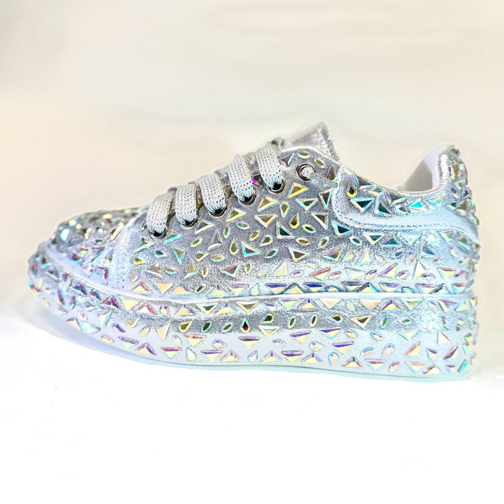 GALAXY-Party Wear Sport Shoes in-Silver.