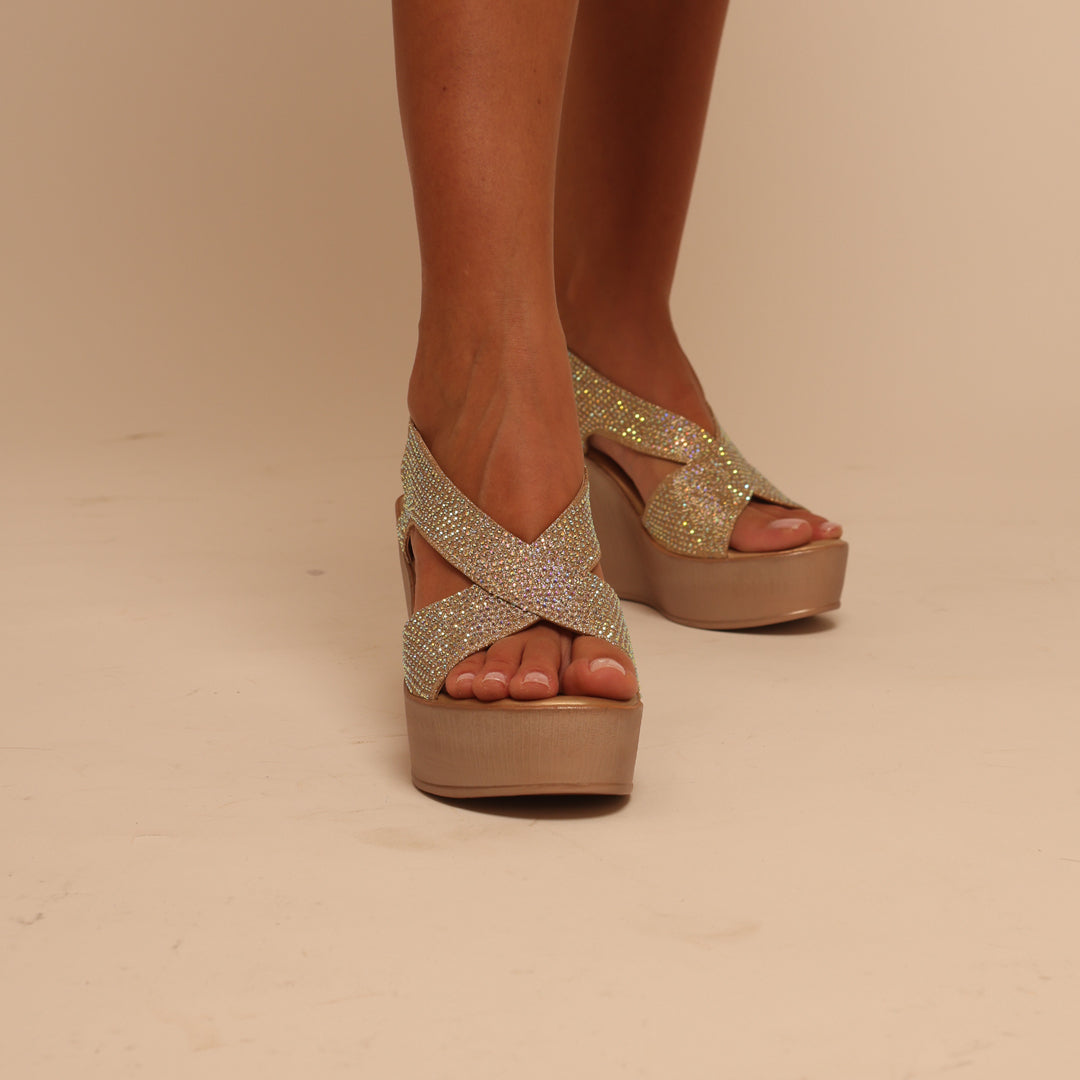 Glitter Gang-Wedding wedges  in-Gold