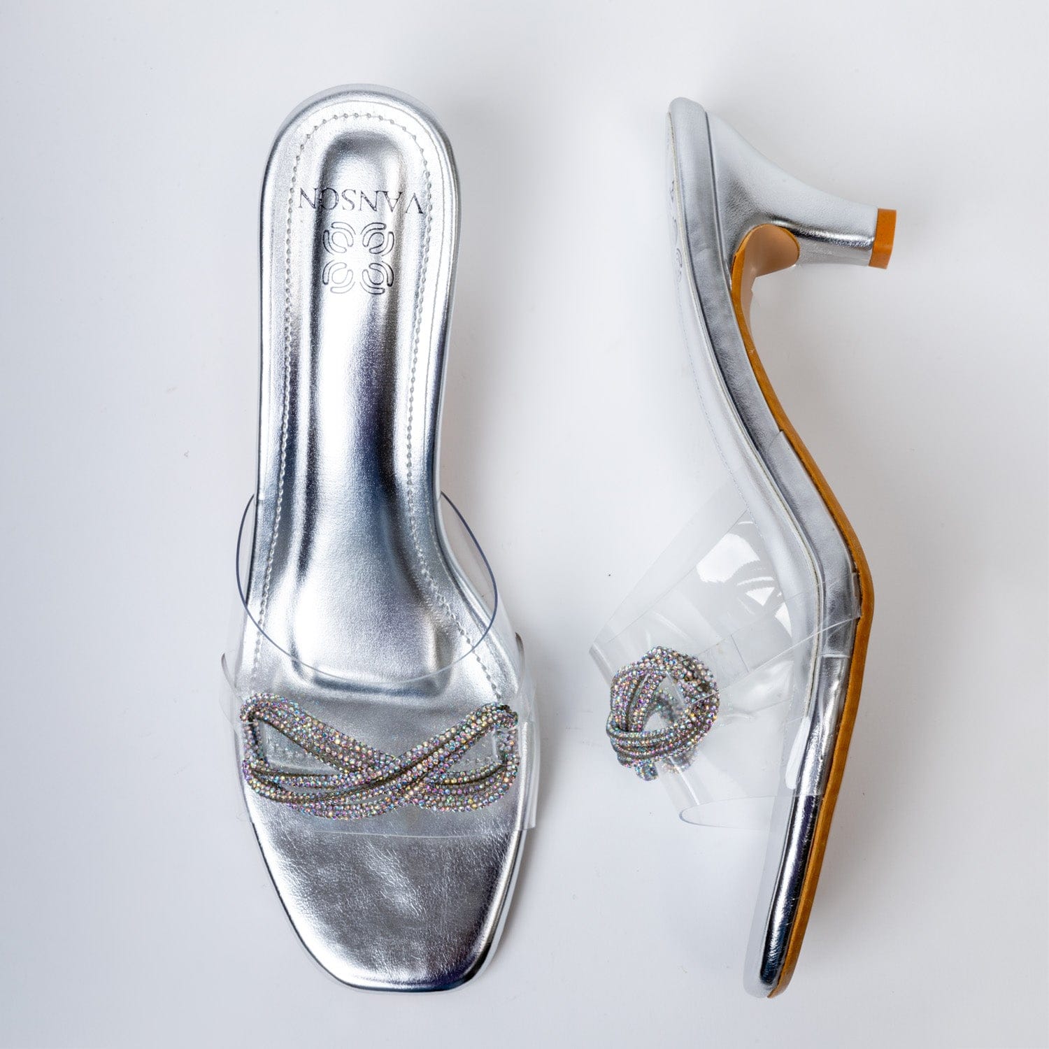 SCROLL DEW-Wedding Heel in- Silver.