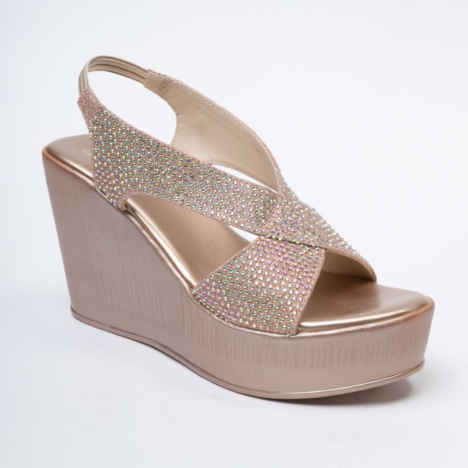 SANTO-12 ROSEGOLD MESH WEDGE – ANNASHOESLA