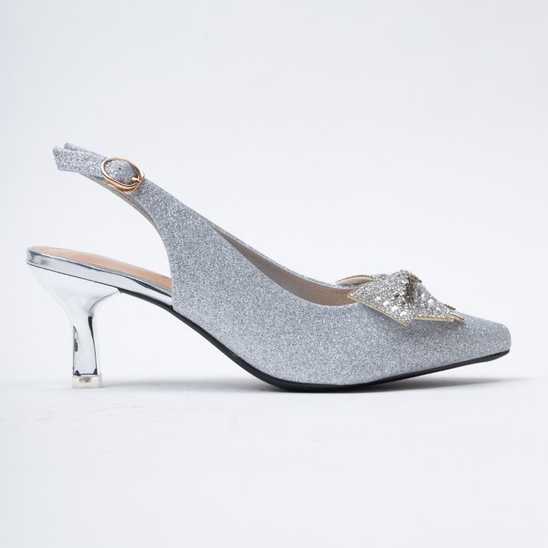 VICTORIA-Party wear heel in-Silver.