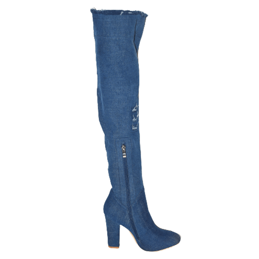 Summer Jean- Long Boots in-Blue.