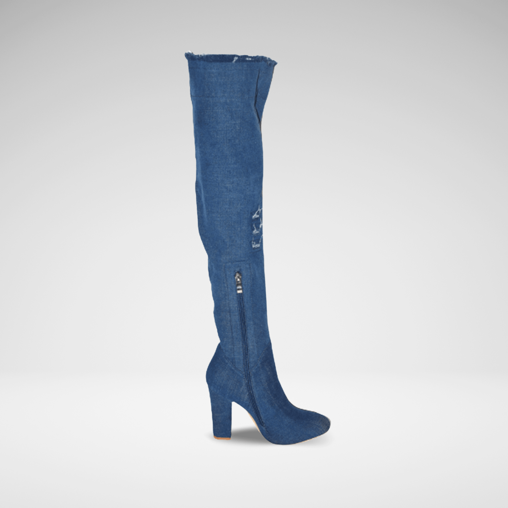 Tall blue 2025 jean boots